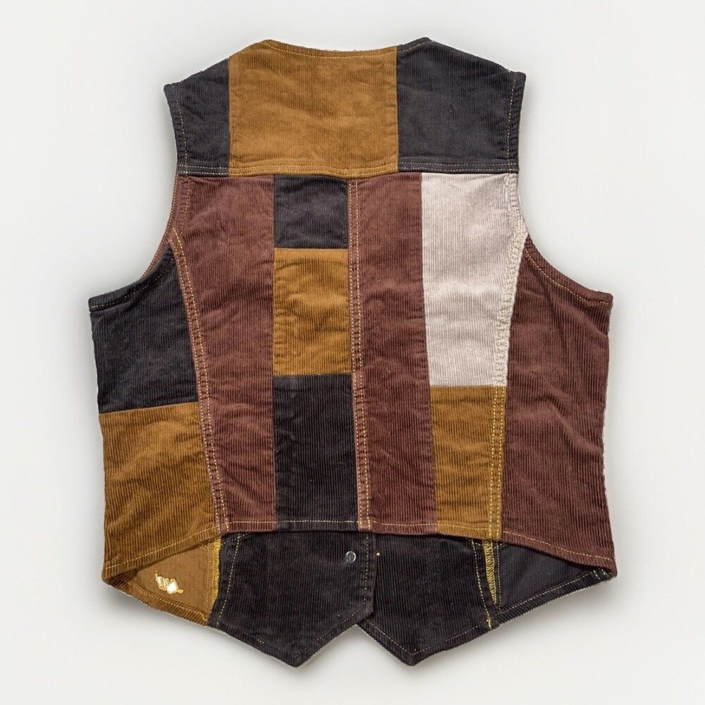 Wrangler x Lainey Wilson Patchwork Corduroy Vest Women’s Size M Brown Western - Picture 5 of 10